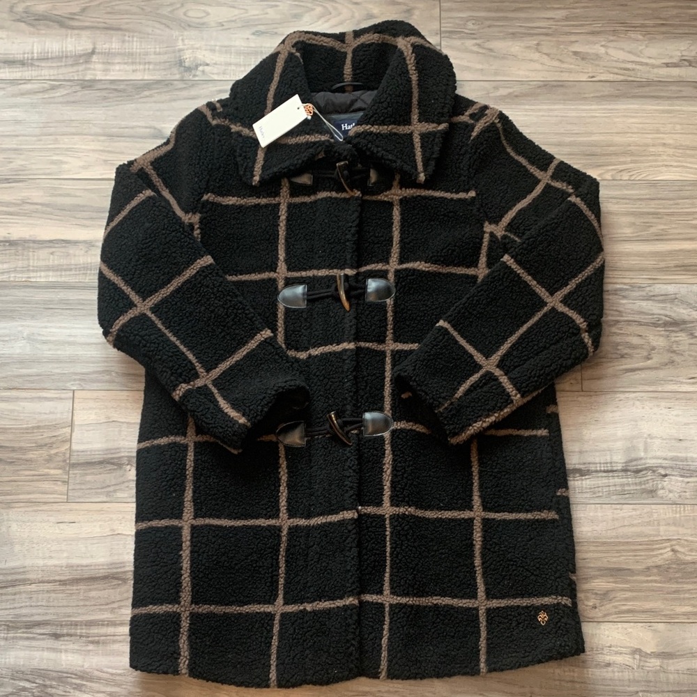 Hatley Black and Brown Checkered Teddy Jacket